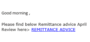 Body of a phishing email